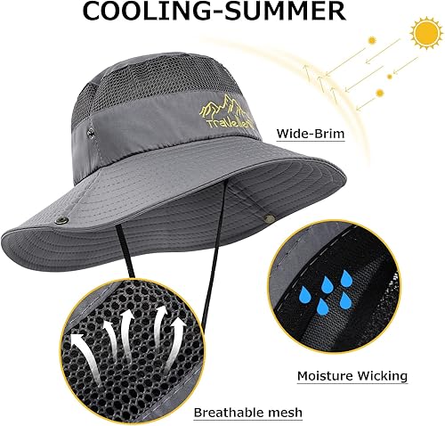 Miniatura 9 de Surblue Boonie - Sombrero de sol para exteriores, transpirable, ala ancha, protección UV, sombrero de pesca