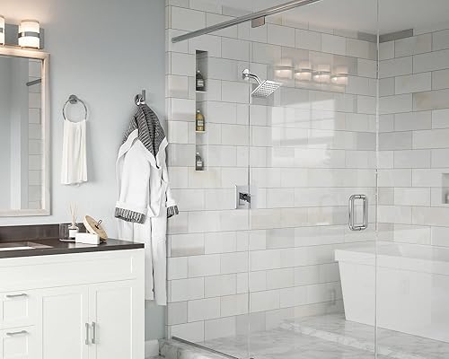 Miniatura 5 de Design House 594697 Karsen II - Moderna válvula de ducha monomando con escudo para baño, cromo pulido