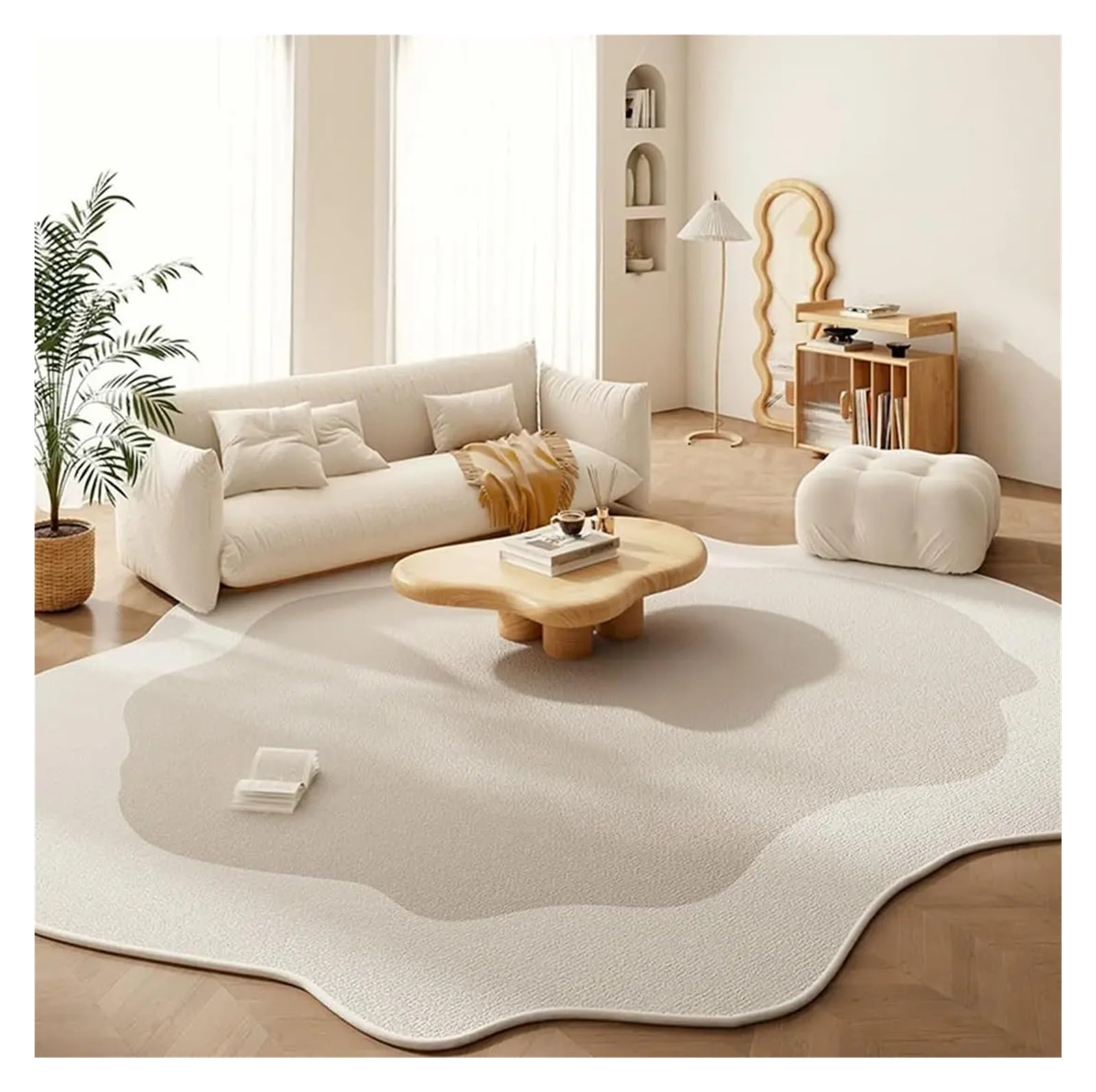 Tapis de forme irrégulière facile à nettoyer pour habiller un sol de bureau ou salon