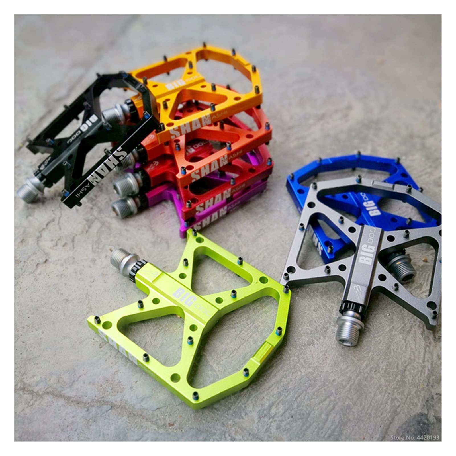 Pedali Bici,Pedali Mtb Ultralight Flat Foot Mountain Bike Pedals MTB CNC in lega di alluminio sigillato 3 cuscinetti antiscivolo