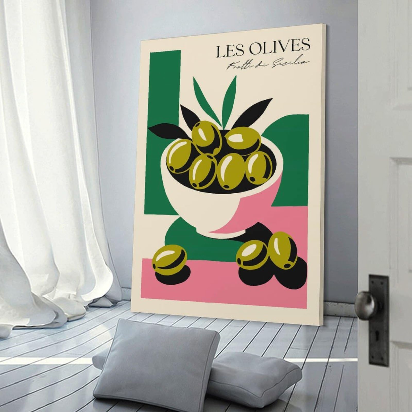 Junmoney Les Olives Sicily Canvas Wall Picture 12x18inch(30x45cm), for Picture Wall Styling in Lounge Or Bedroom, Decorative Artwork with Flexible Styling