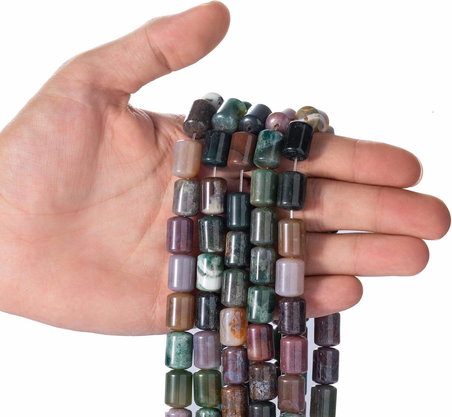 Natural Indian Agate Cylinder Tube Beads 10x14mm 38cm/str Loose Semi Gemstone Stone Beads for Making Bracelets Necklace - Image 2
