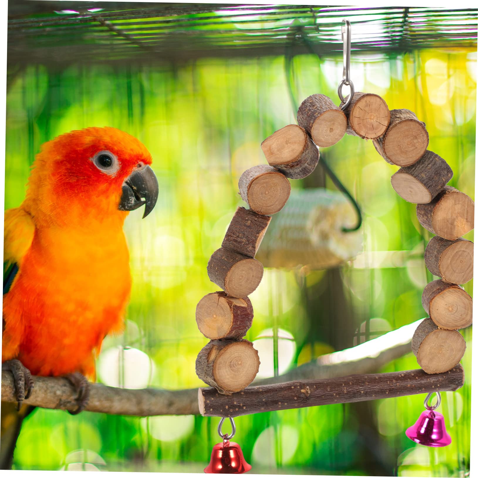 WOONEKY Vogelspielzeug Set Aus Apfelholz Für Papageien Und Wellensittiche Teiliges Kauspielzeug Mit Bunten Perchen Und Haken Für Vogelkäfige Fördert Das Kauen Aktivität