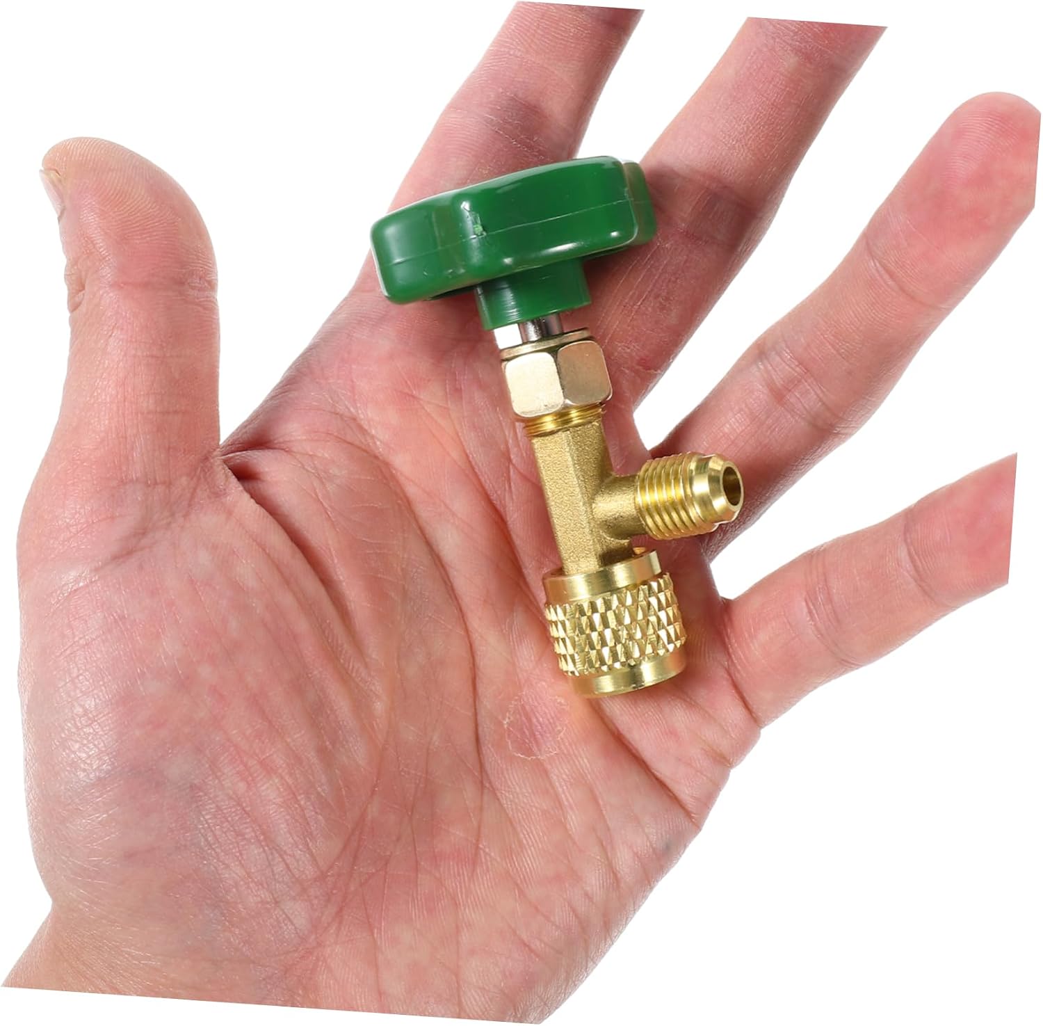 Brass Charging Valve for Refrigeration Control Multi-use Safety Valve for Air Conditioning and Automotive Applications and User-friendly Design Cap Ct