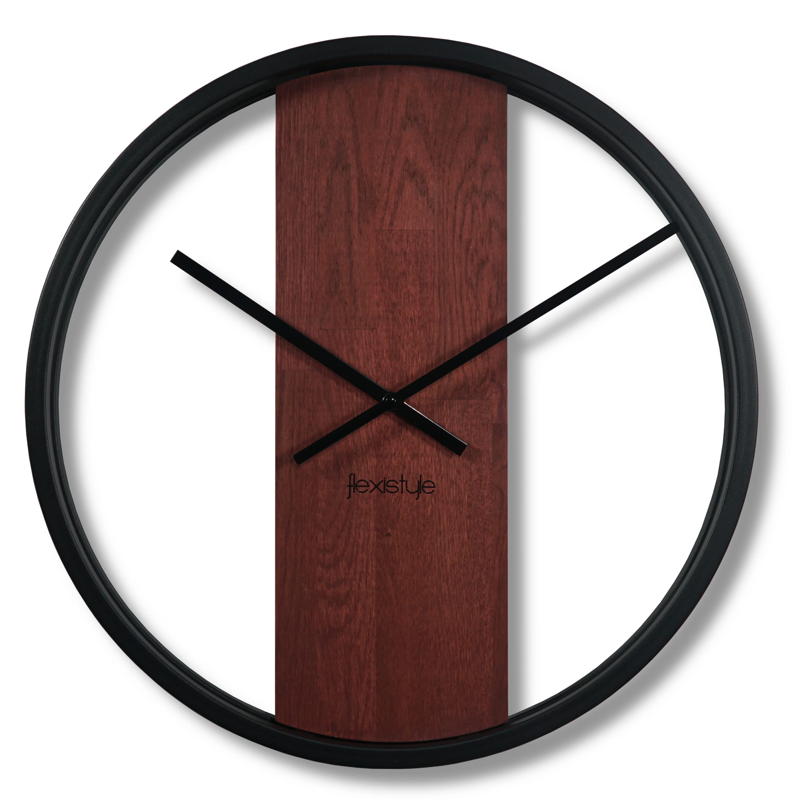 EKO - Orologio Da Parete Quadrato XXL Senza Ticchettio LOFT Grande Nero