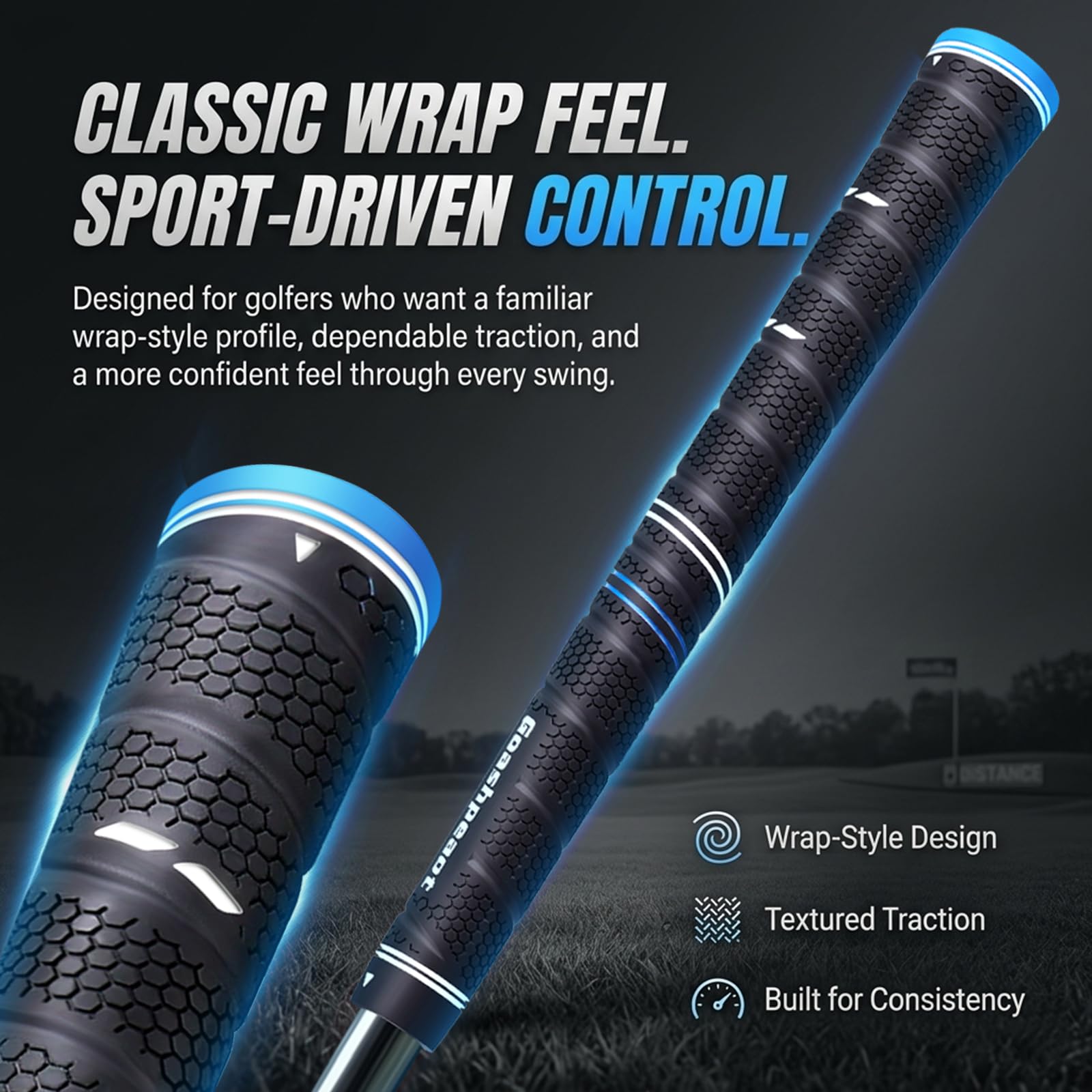 Paquete de 13 empuñaduras de golf envolventes con kit de agarre de golf, empuñaduras de palo de golf, excelente adherencia y textura avanzada de superficie que mejora el control