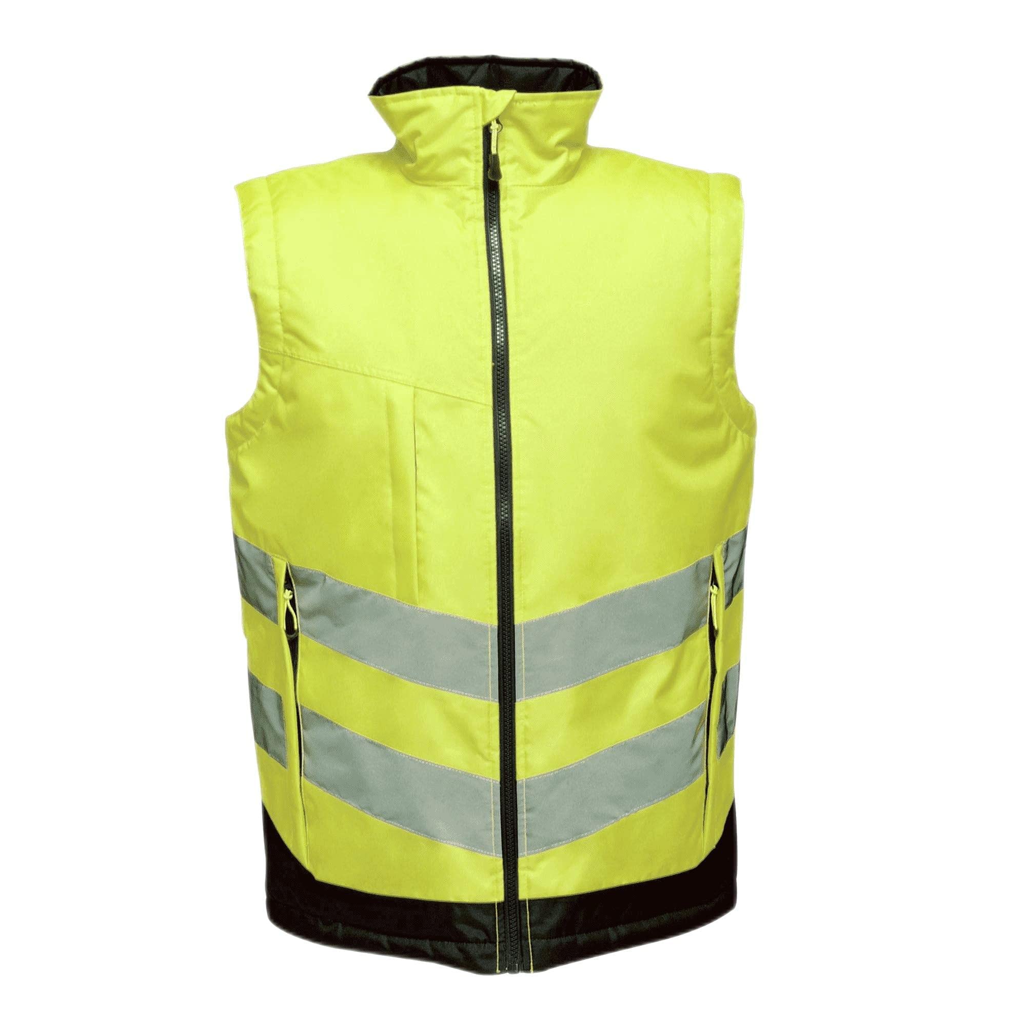 Regatta Professional Mens Hi Vis Pro Body Warmer (L) (Yellow/Navy)