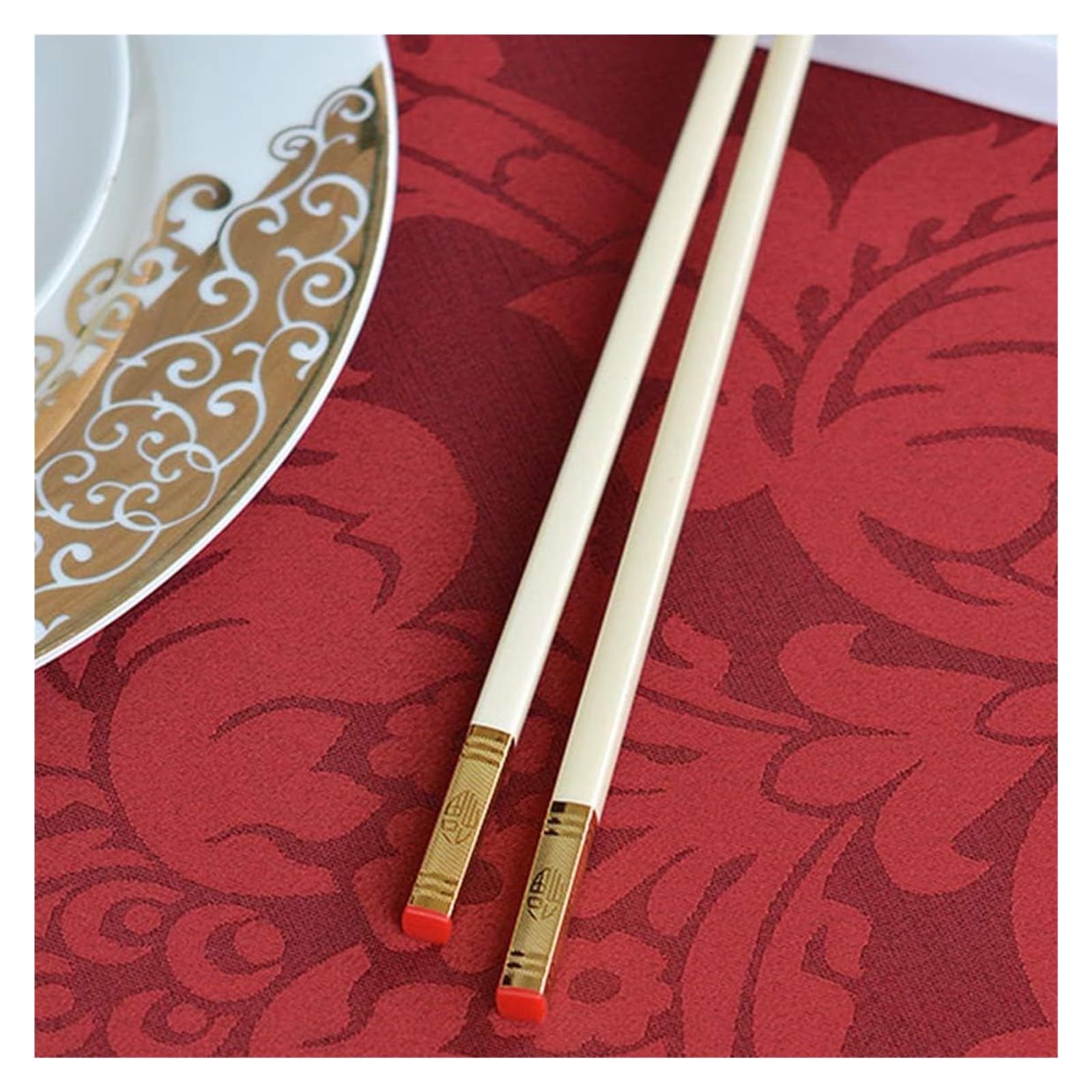 Jeu de baguettes, Baguettes réutilisables, for sushis ou autres plats de cuisine japonais, chinois, coréens, faciles à nettoyer, paquet cadeau 10 paires, avec motifs noirs et dorés C(D)