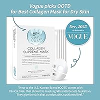 Vista 2 de #OOTD Collagen Hydrating Sheet Masks for Face Korean Anti Aging Mask Sheet for Dry Skin & Sensitive Skin, EVE Vegan, Not Tested on Animals, No