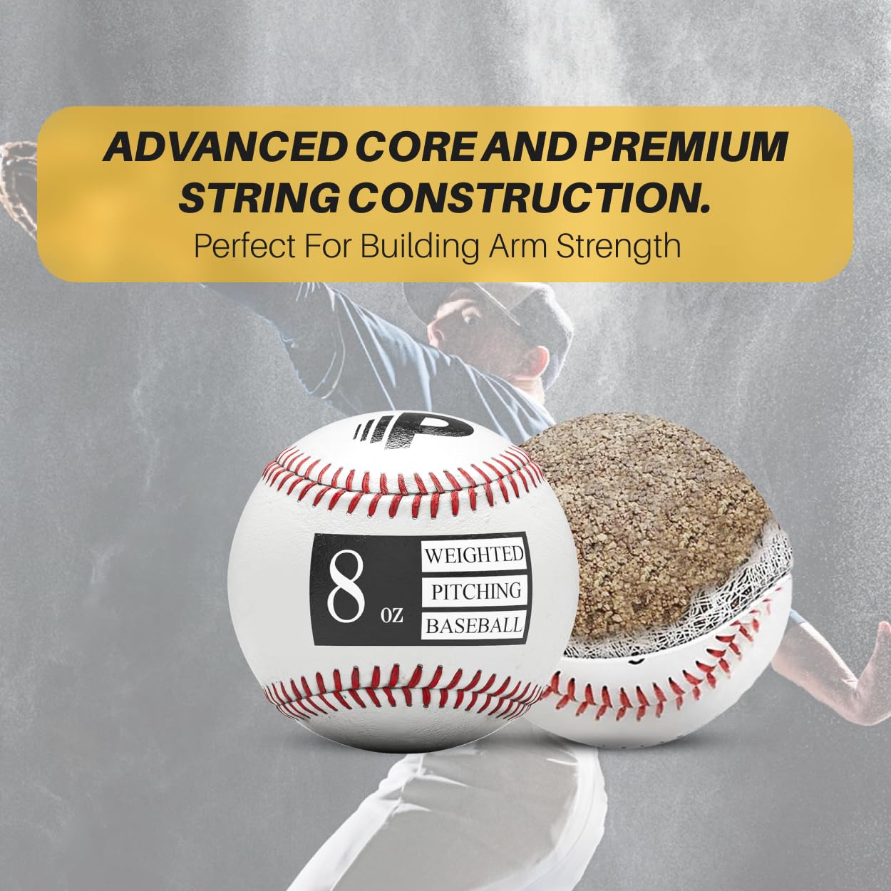 Premier Pitching Weighted Leather Baseball 8oz | Weighted Training Balls to Improve Power & Pitching Training | Increase Pitch Velocity for All Skill Levels