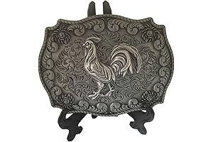 Evilla Vaquera Oxidized Silver Rooster Belt Buckle