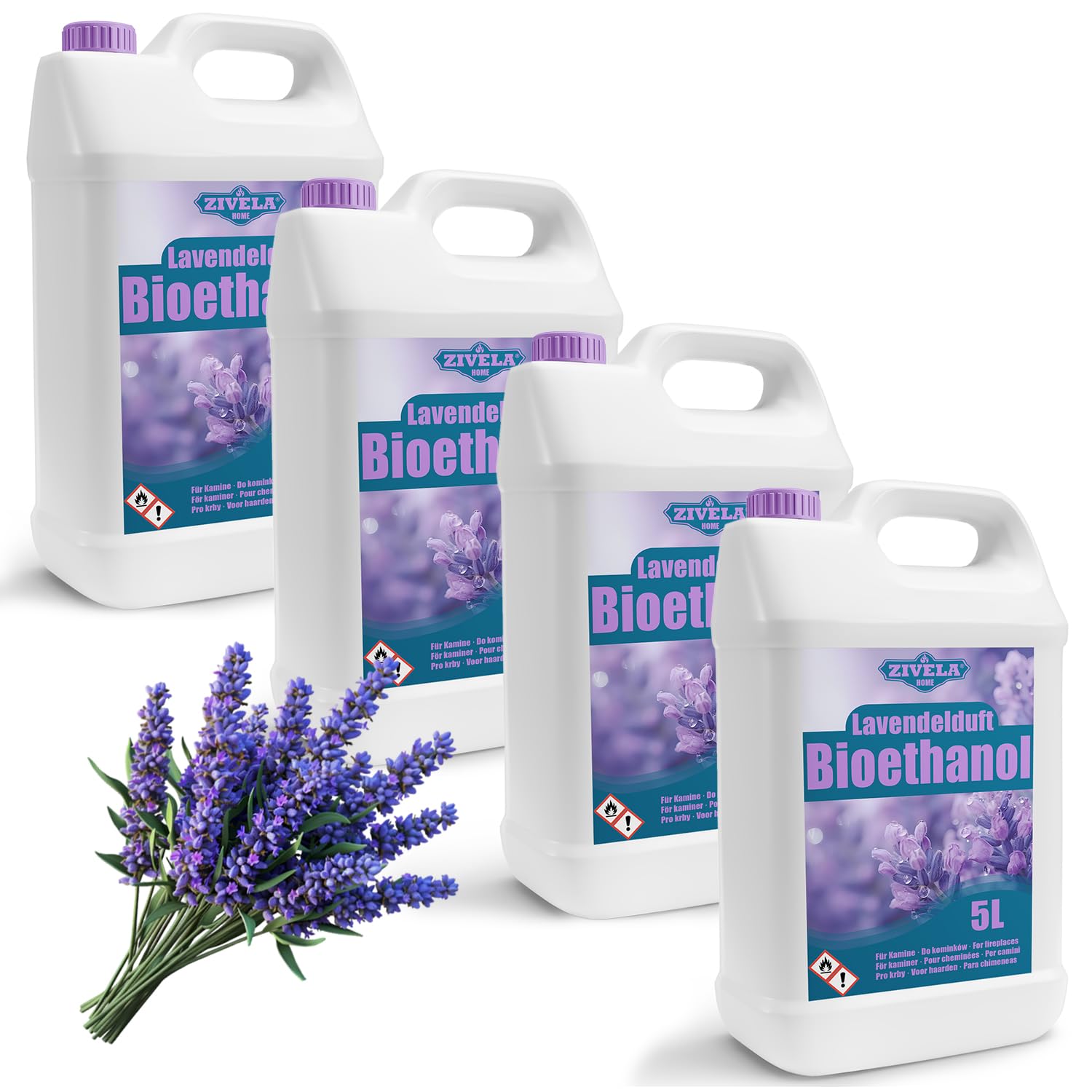Bioetanol 96,6% 20L | Bio Alcohol Lavanda Aroma 96,6% 20L | Bioetanol para Chimenea, Chimenea de mesa, Bioetanol Chimenea | Bioetanol Lavanda Aroma | Combustión limpia, sin humo, llama viva y estable