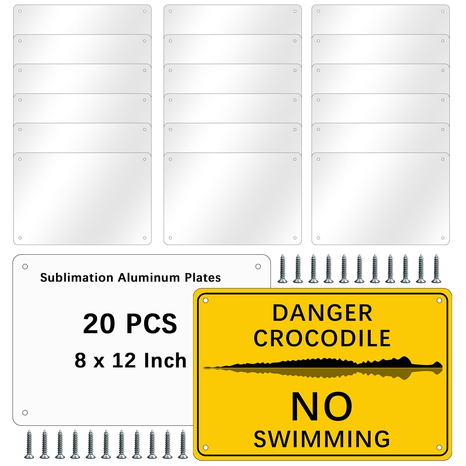 20 pcs sublimation metal sign blanks,8X12 inch sublimation sign blanks Heat Transfer blank metal signs