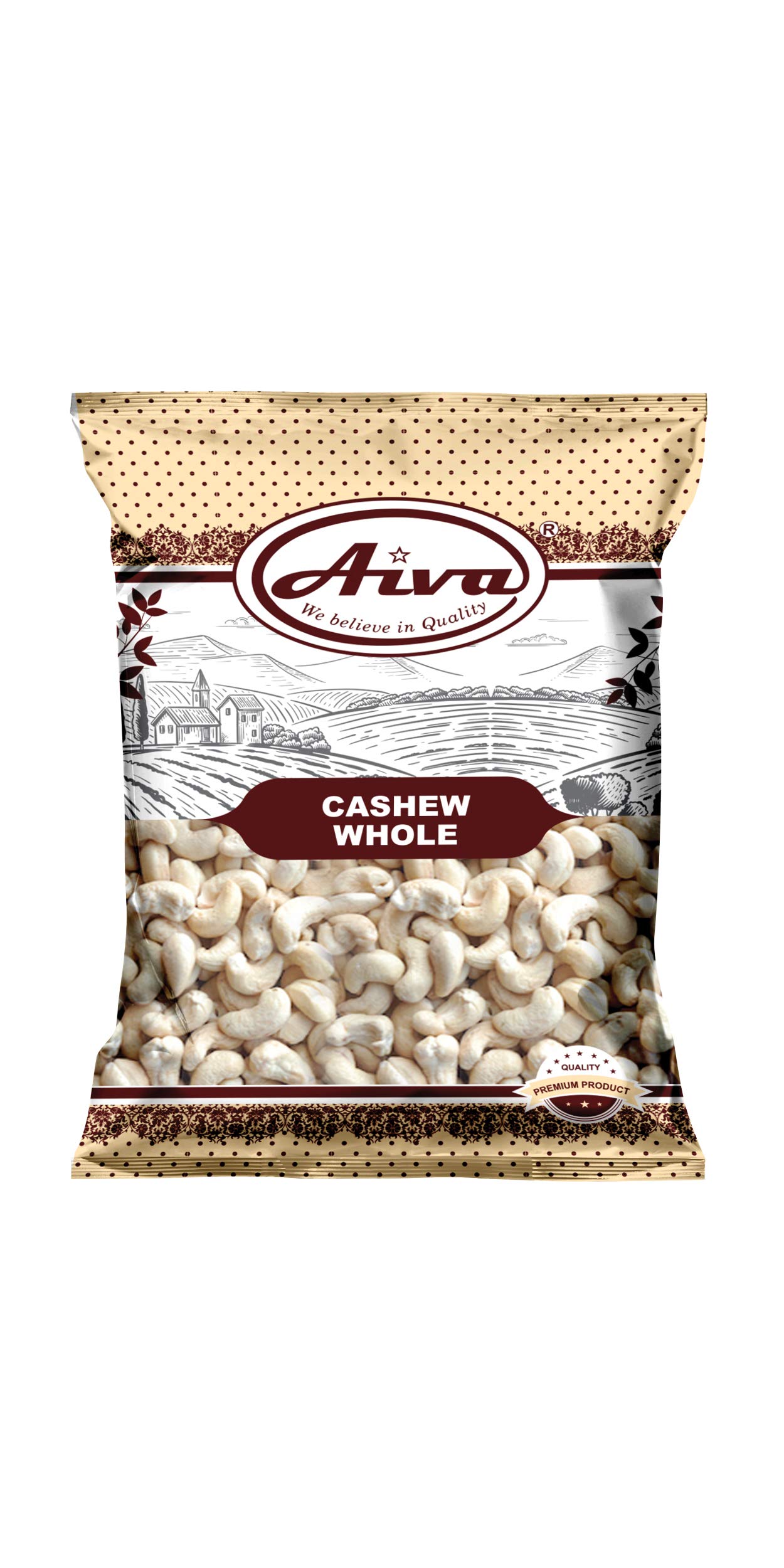 Aiva Raw Whole Cashews (5 LB Bulk) – Unsalted, Natural Cashews for Cooking, Baking, and Snacking