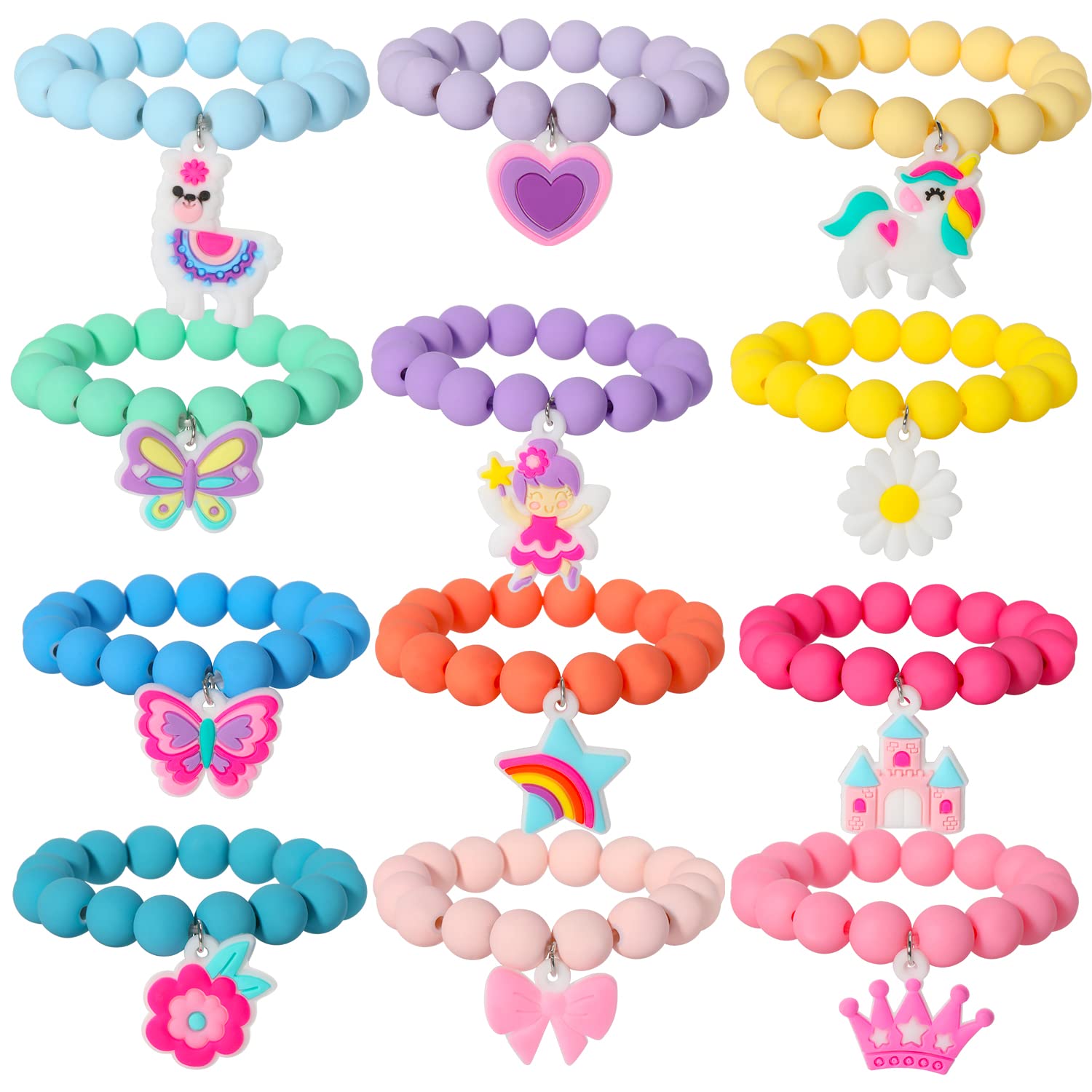 PinkShee Charm Bracelet Set with Pendant