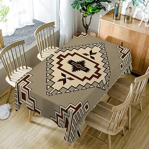 Miniatura 6 de Moslion Patrones tribales estilo vintage geométrico indio estilo nativo, patrón del suroeste rectangular, mantel de picnic mantel de poliéster para