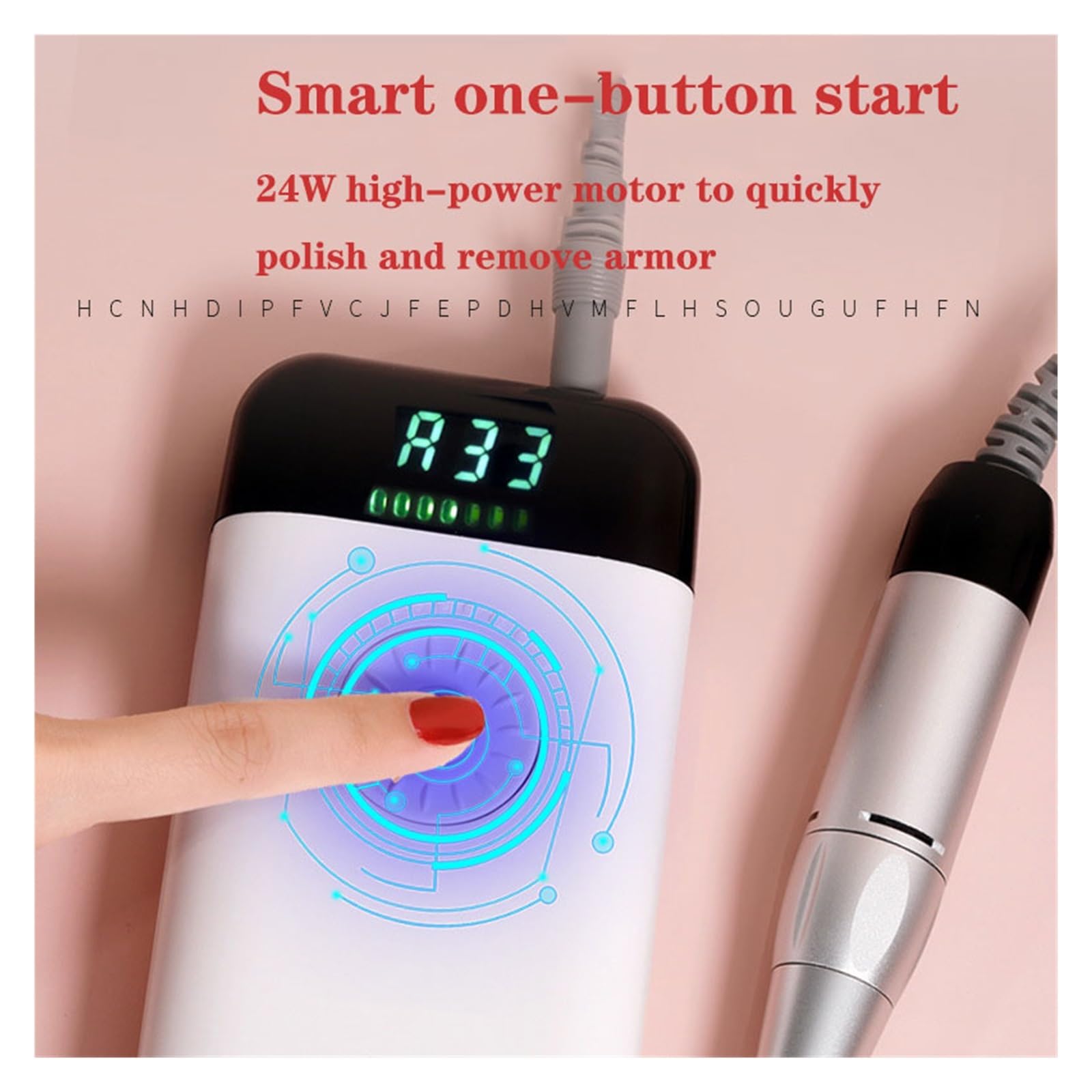35000 obr./min elektryczna wiertarka do paznokci, akumulator manicure, wiertło urządzenie Manicure żelowy lakier