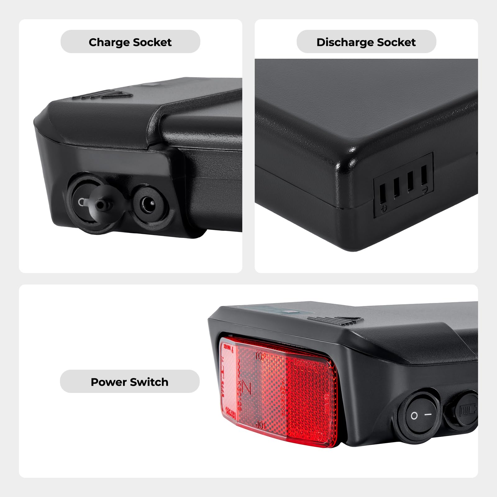 YOSE POWER E-Bike Akku 36V 12.8Ah Gepäckträgerbatterie für 36V 250W / 350W / 500W / 800W Motor Passt auf Zündapp Fongers Telefunken20.EMT.10 Elektrofahrrad
