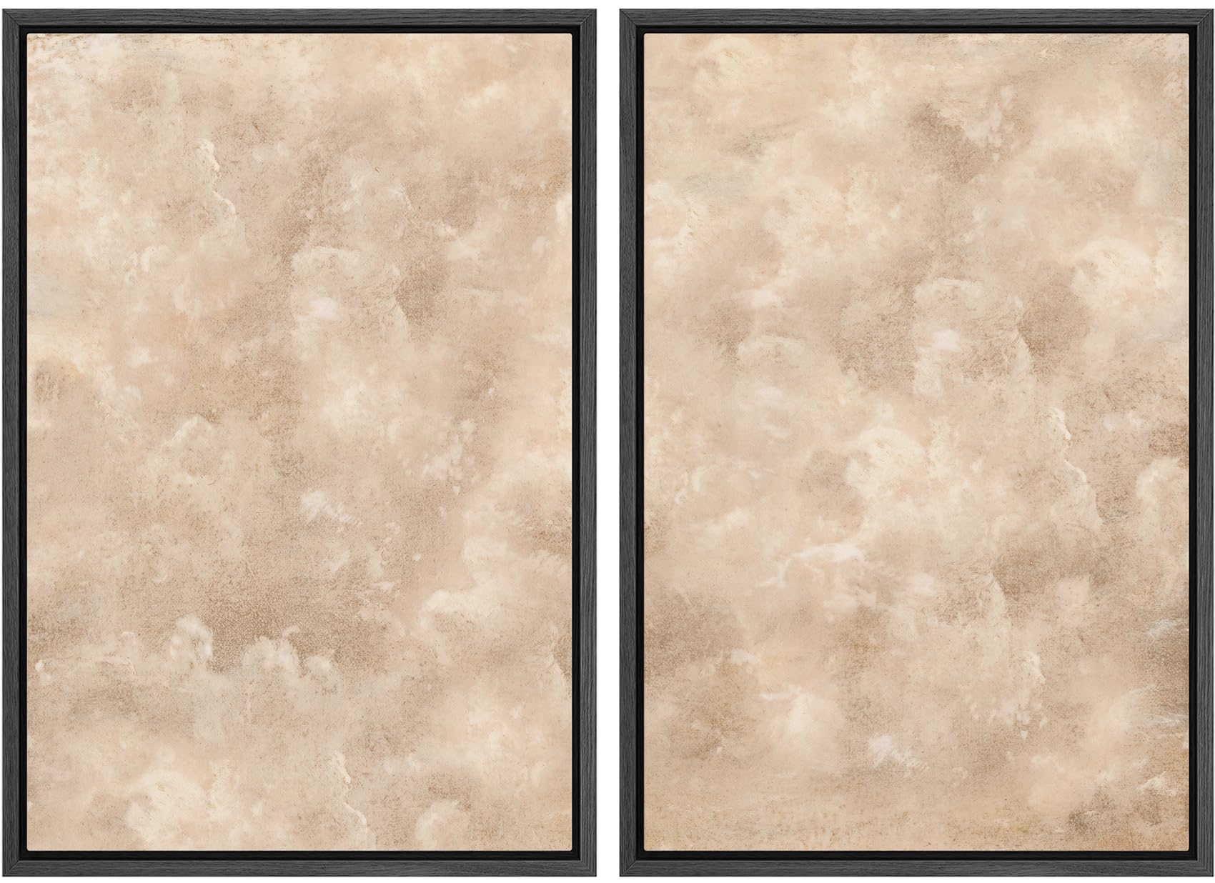 MUDECOR Framed Canvas Print Wall Art Neutral Abstract Minimalist Beige and Cream Tones Illustrations Modern Art Decorative Bohemian Colorful Chic for