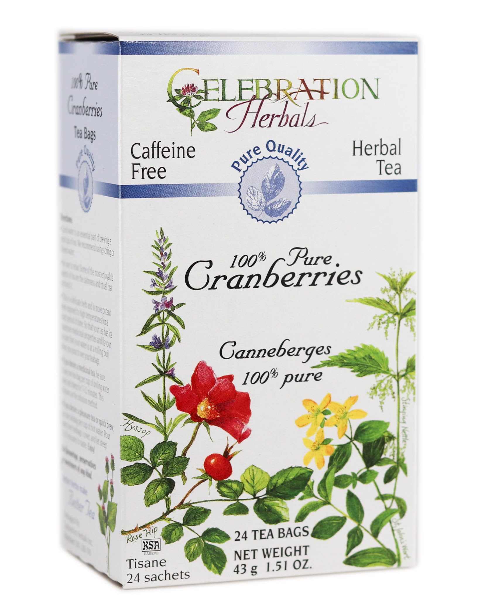 Celebration HERBALS Cranberries Pure Quality 24, Count, Pack of 1