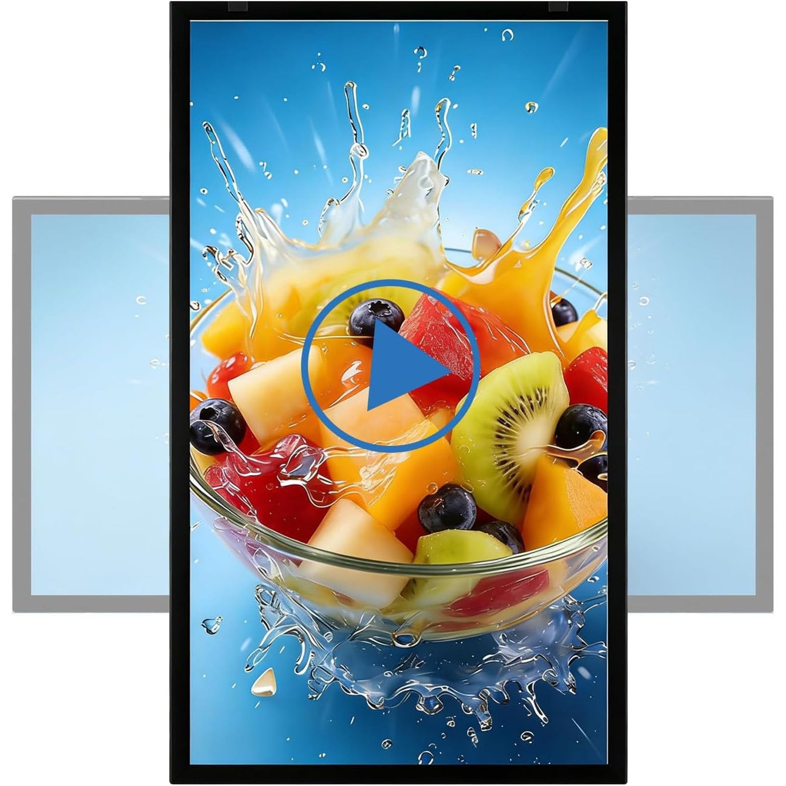 PioMue Digital Kiosk,Advertising Media Player,Digital Signage,LCD Monitor Advertising Screen,U-Disk Plug&Play,Landscape+Portrait Switching+Looping+Smart Split Screen 21.5in