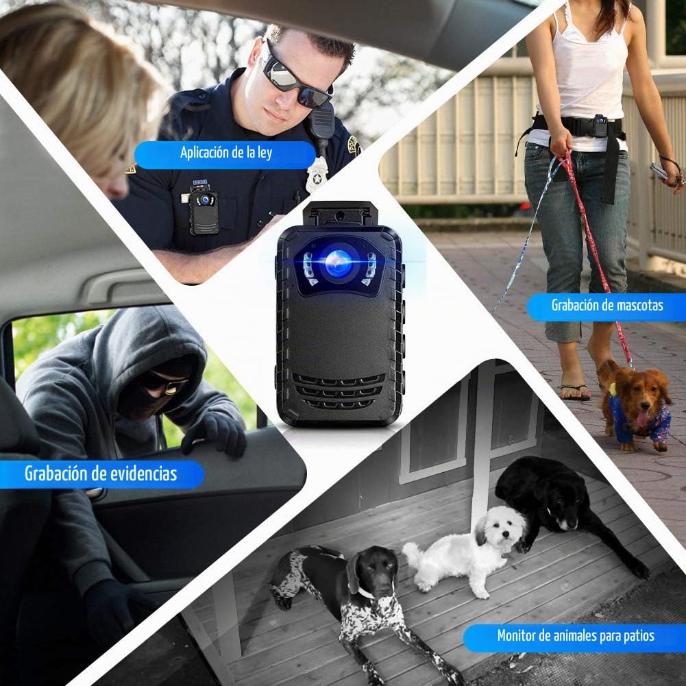 BOBLOV N9 Body CAM Mini, cámara Corporal de 64 GB Full HD 1296P, pequeña cámara Corporal policial con visión Nocturna portátil para protección Diaria o Viajes al Aire Libre, el Cuerpo más pequeño