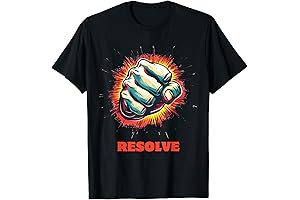 Big Fist Sculpture And North Star Symbol on T-shirt