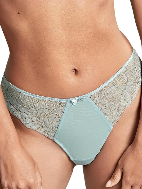 Panache Ana Thong Panty para mujer, 9399, azul/rosa ceniza, 3X