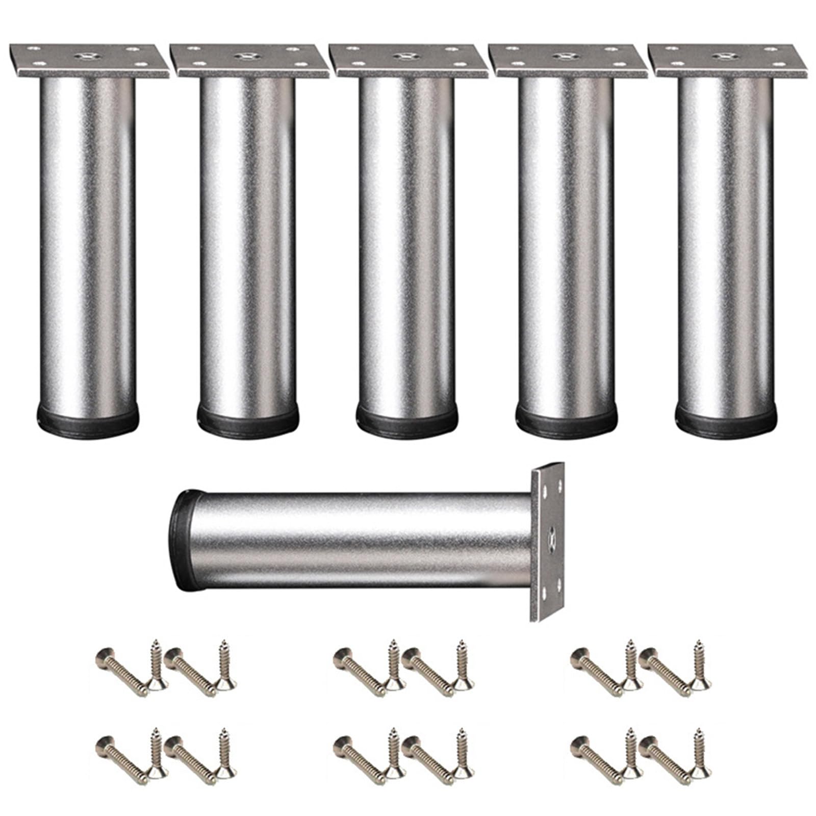 Elnwnnkc Silver 6Pcs Durability Furniture Legs With Nonslip Base Legs Replacement For Secure Height Enhancement Adjustable Feets