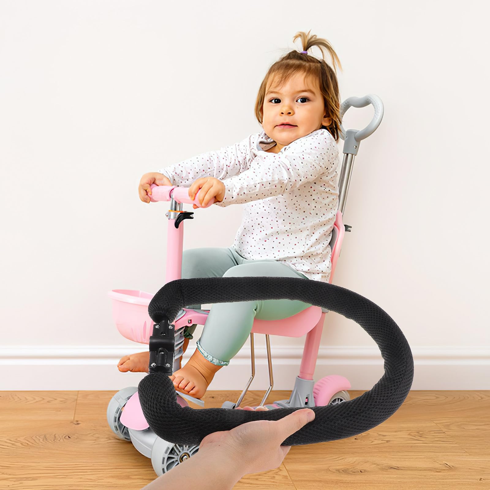 Ciieeo Scooter Schutzgeländer Verstellbar Universeller Kinderroller Querstange aus Robustem Flexiblem Material Kinderwagengriff Zubehör für Sicheren Halt und Einfache Montage