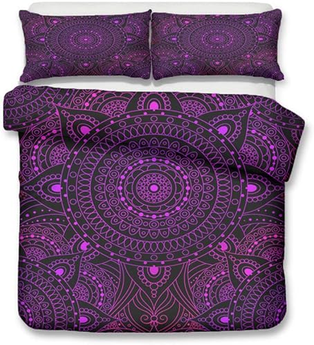 Miniatura 4 de Juego de ropa de cama con estampado 3D de mandala bohemio, textiles para el hogar para adultos, ropa de cama con funda de almohada, funda de edredón