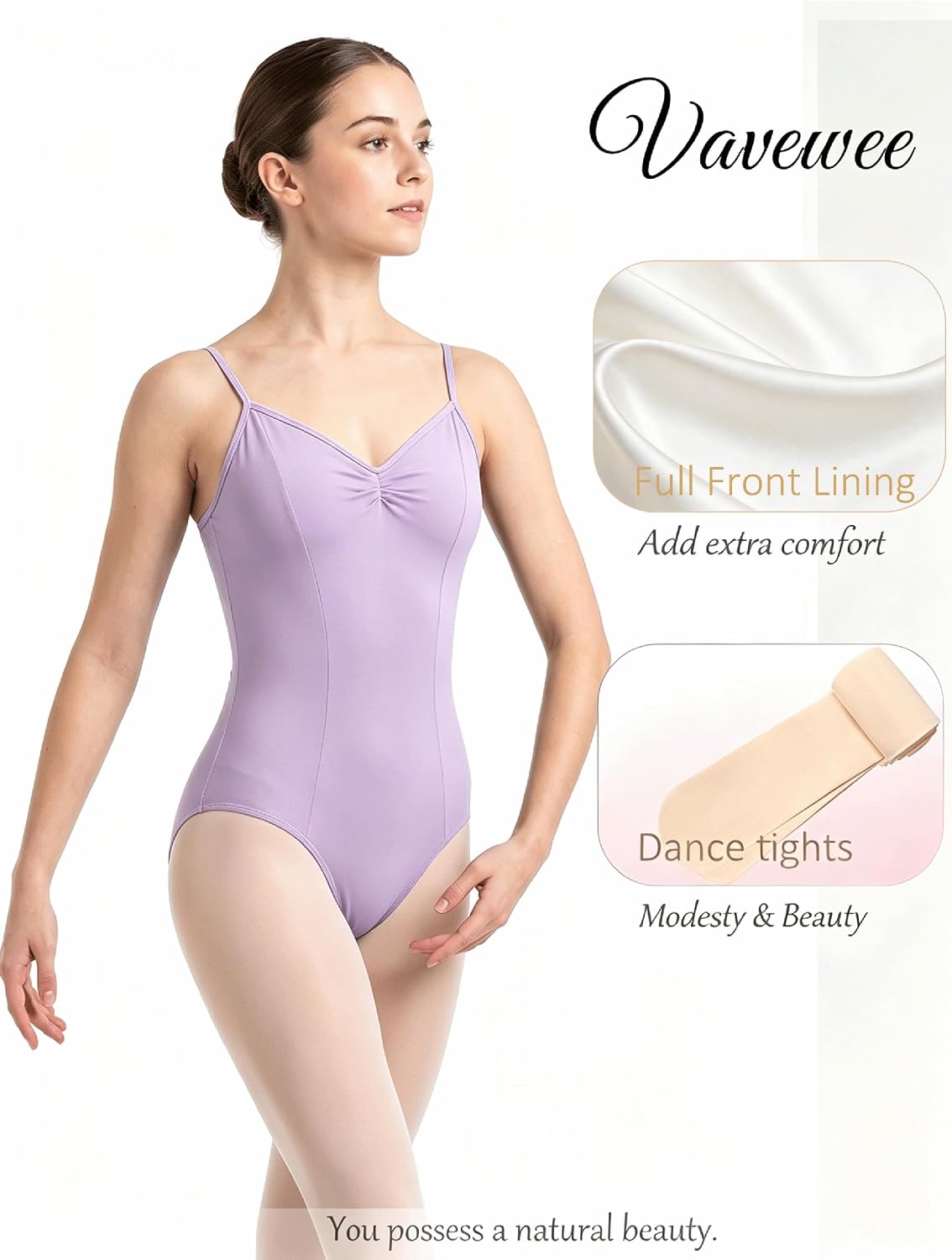 Princess Leotard for Women Adjustable Camisole Leo with Tights image 2