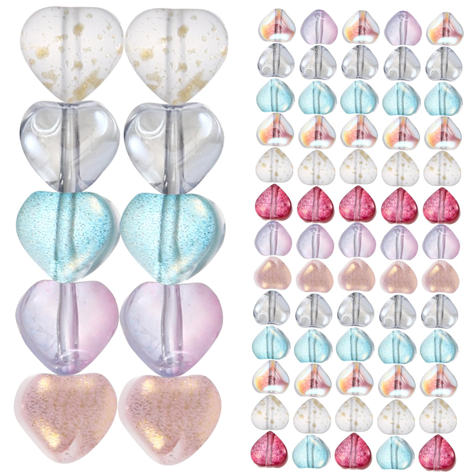 Tofficu 5 Ensembles Perles De Verre Étoiles Perles Bracelet À Bricoler Soi-même Collier Bijoux Matériaux Accessoires Materiel De Bricolage Matériaux De Bricolage Scintillant 100 Pièces * 5