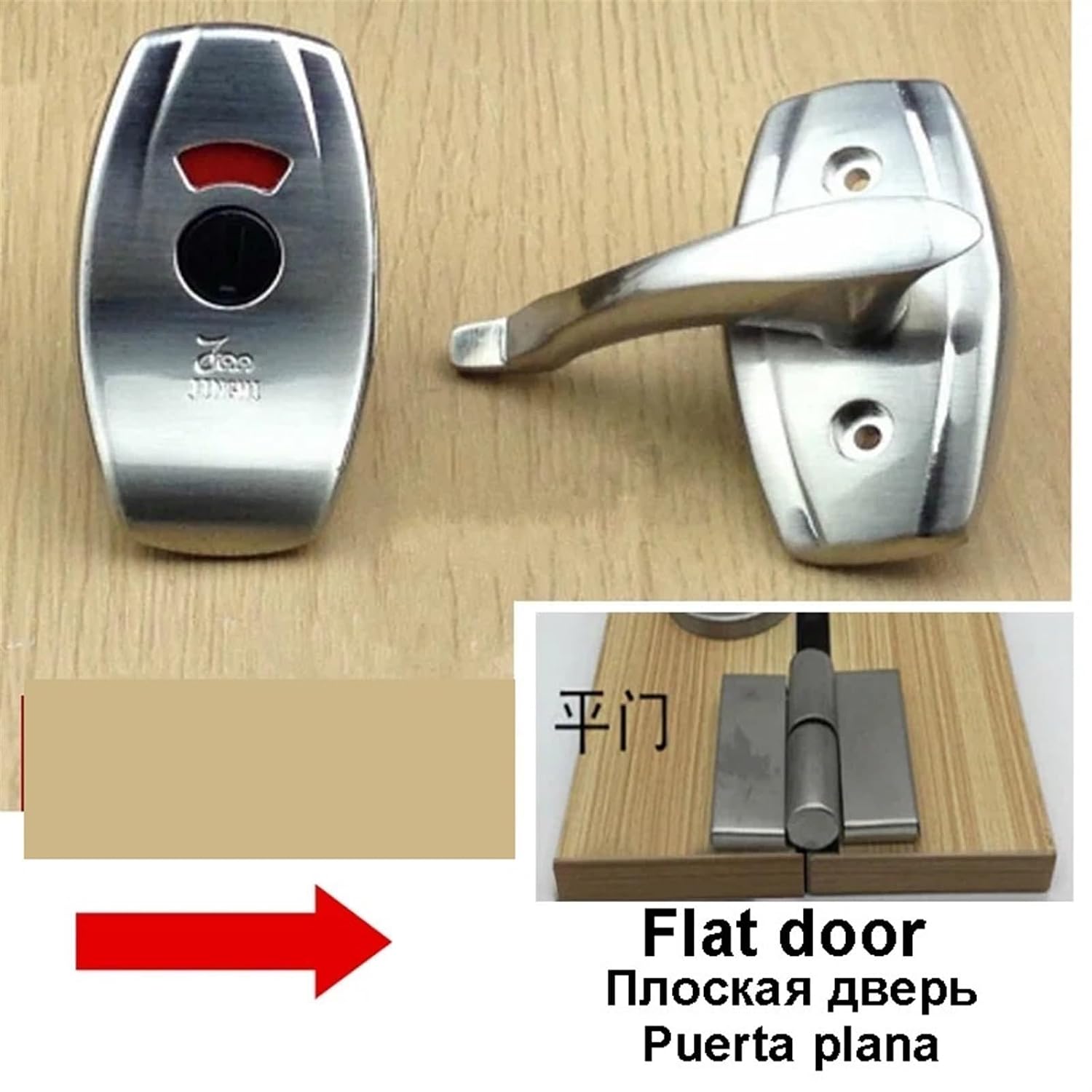Public Toilet Indicating Door Locks Restroom Partition Hardware Fittings Buckles Locks LK1007 G1 1Pcs(Flat Door)