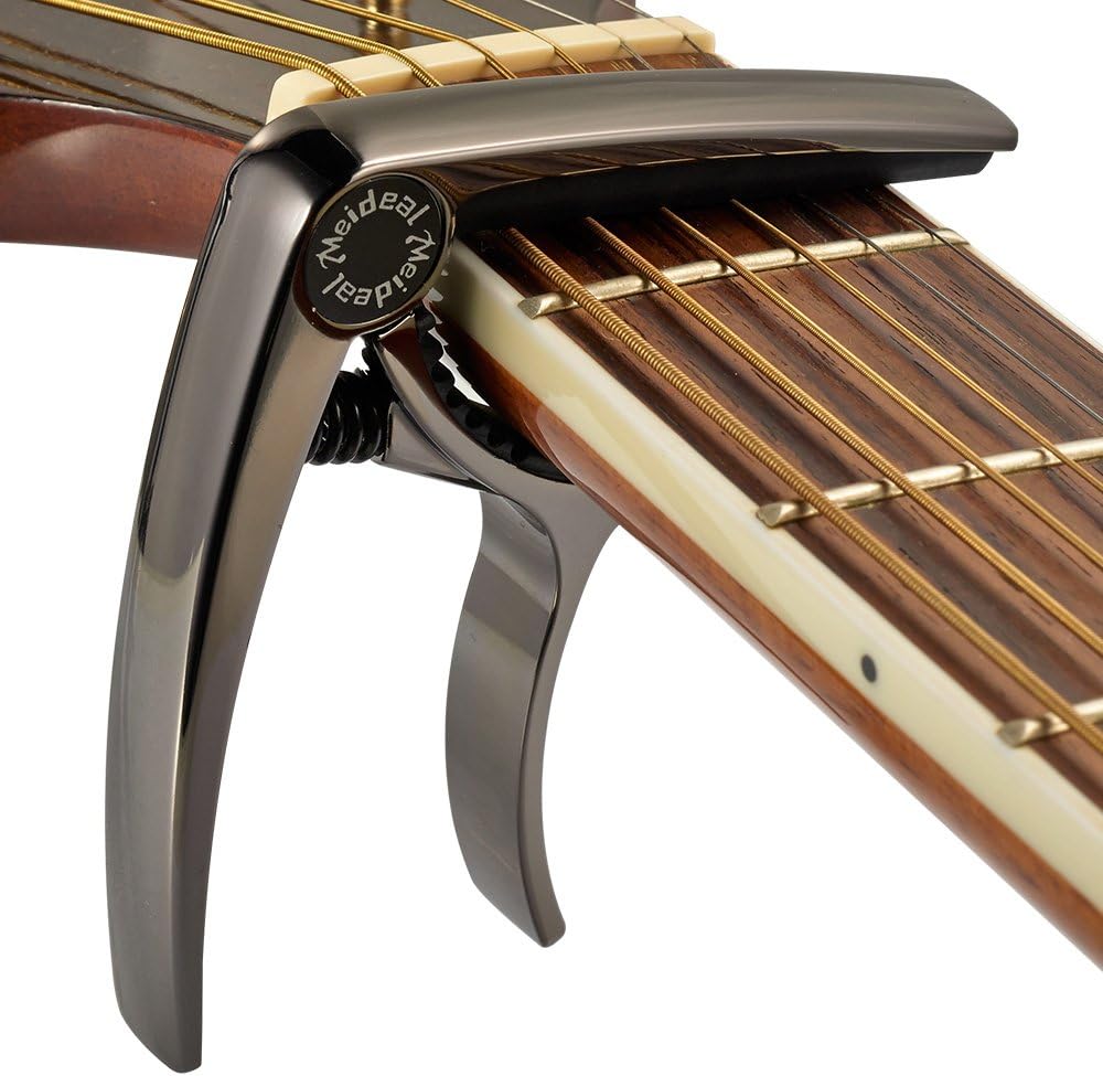 ELEOPTION Guitar Capo Acoustic For Electric Guitars 6 String Acoustic No Fret Buzz Lightweight Aluminum Metal Material Quick Change Guitar Accessories Also for Ukulele Banjo Mandolin (Bronze)