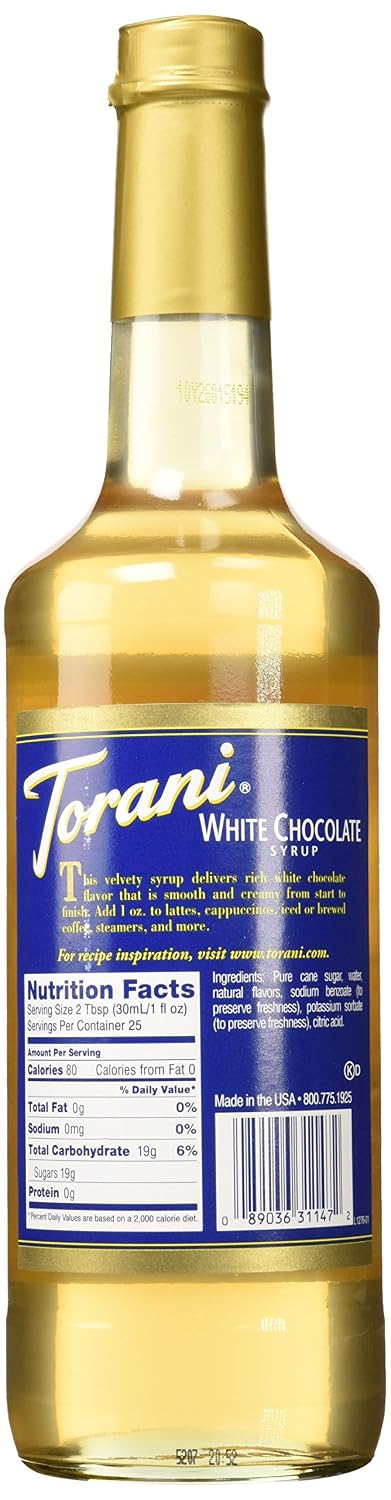 Torani Chocolate Bianco Syrup, 750 mL