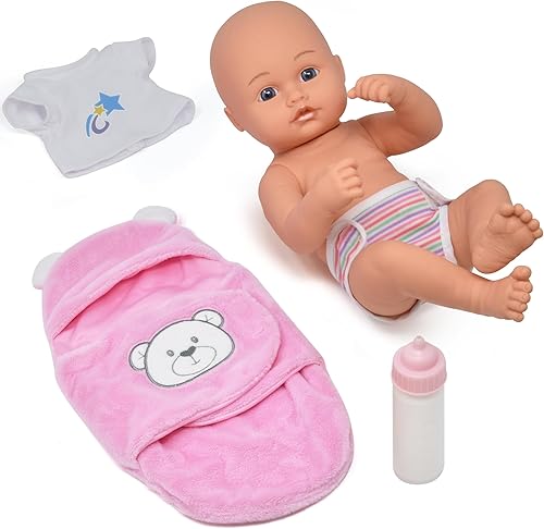 Miniatura 1 de Muñeca de bebé realista con accesorios, juego de regalo de muñeca realista de 12 pulgadas con botella y manta rosa para recién nacido para niñas y