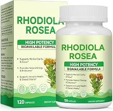 Rhodiola Rosea 500mg Capsule Standardizzato 3% Salidrosidi | 120 Capsule, Vegane, Riduce Stanchezza, Integratore Alimentare