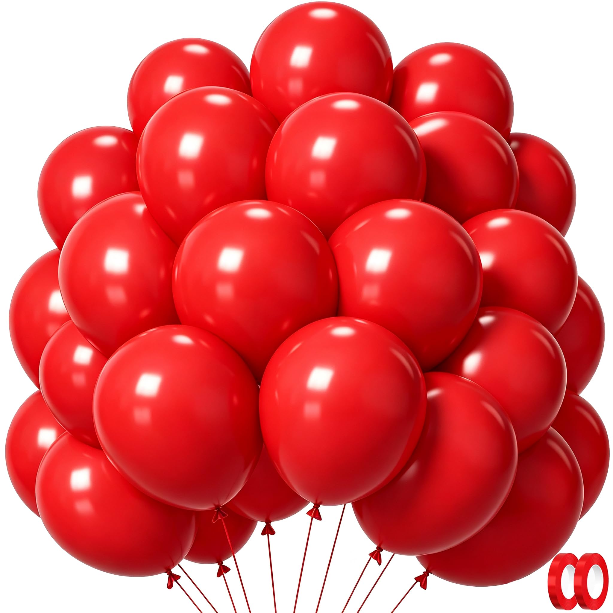 Red Balloons 100 Pack, Helium Latex Engagement Wedding Birthday Balloons