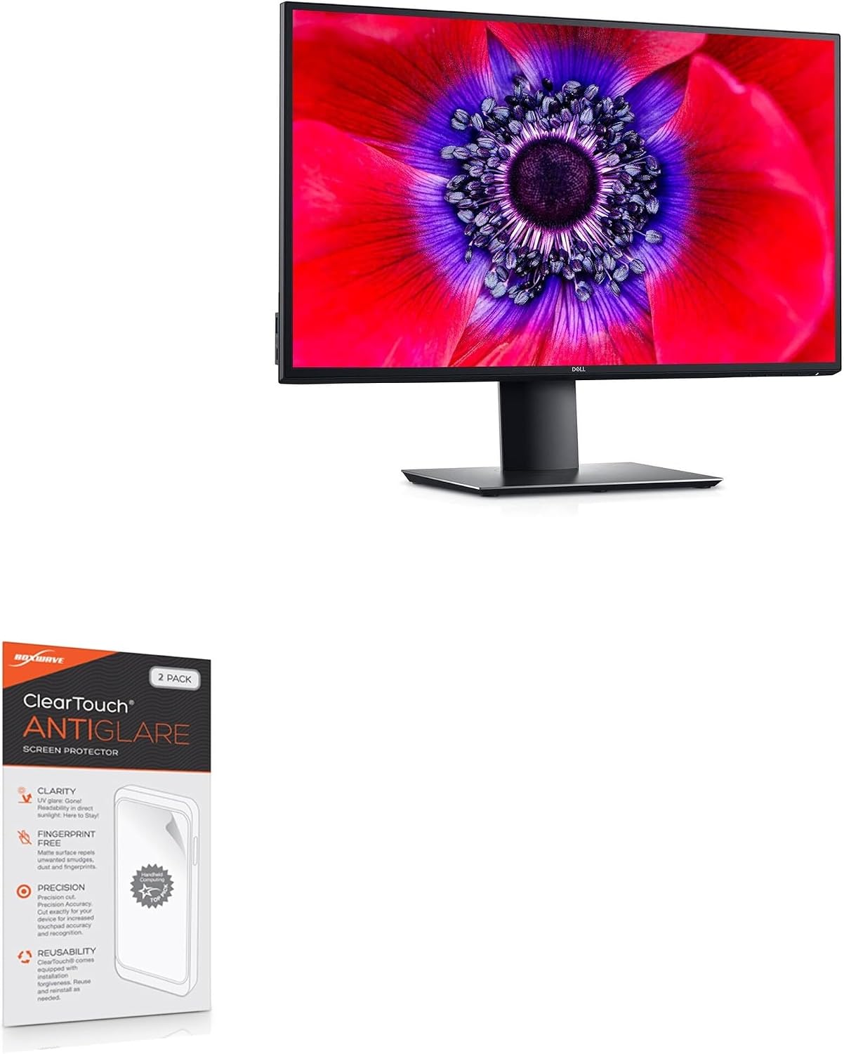 BoxWave Screen Protector Compatible with Dell UltraSharp 25 (U2520D) - ClearTouch Anti-Glare (2-Pack), Anti-Fingerprint Matte Film Skin