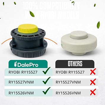 Compatible Ryobi Weed Wacker Head Replacement 314608005 Reel Easy+ Bump Feed Trimmer Head Straight Shaft RY15526 RY15527 RY15529 (Classic)