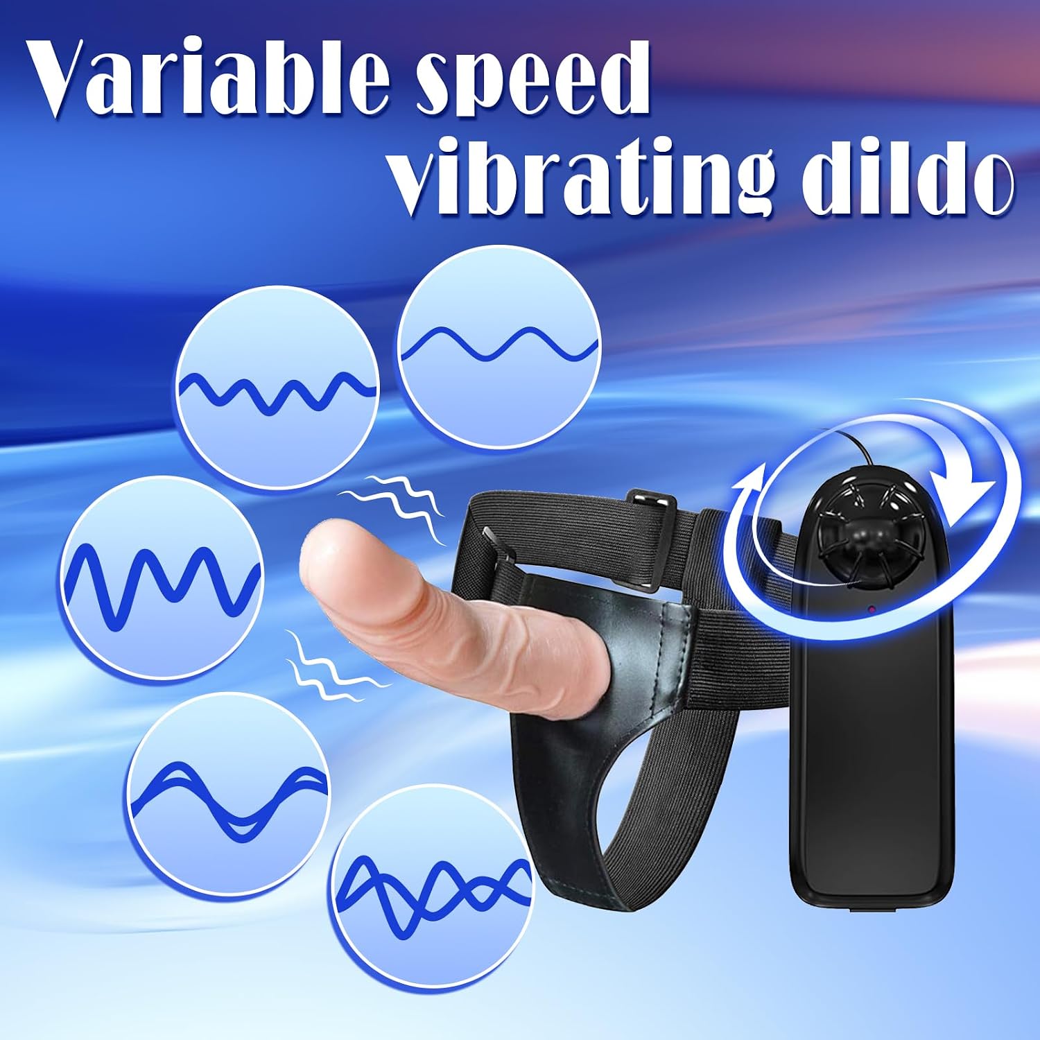 Strap On Vibrating Dildo for Men Vibrator with Variable Speed Vibration Remote Control Adjustable Strap on Harness Hollow Penis Enlarger G Spot Clitoral Stimulation Adult Sex Toy for Women Couples