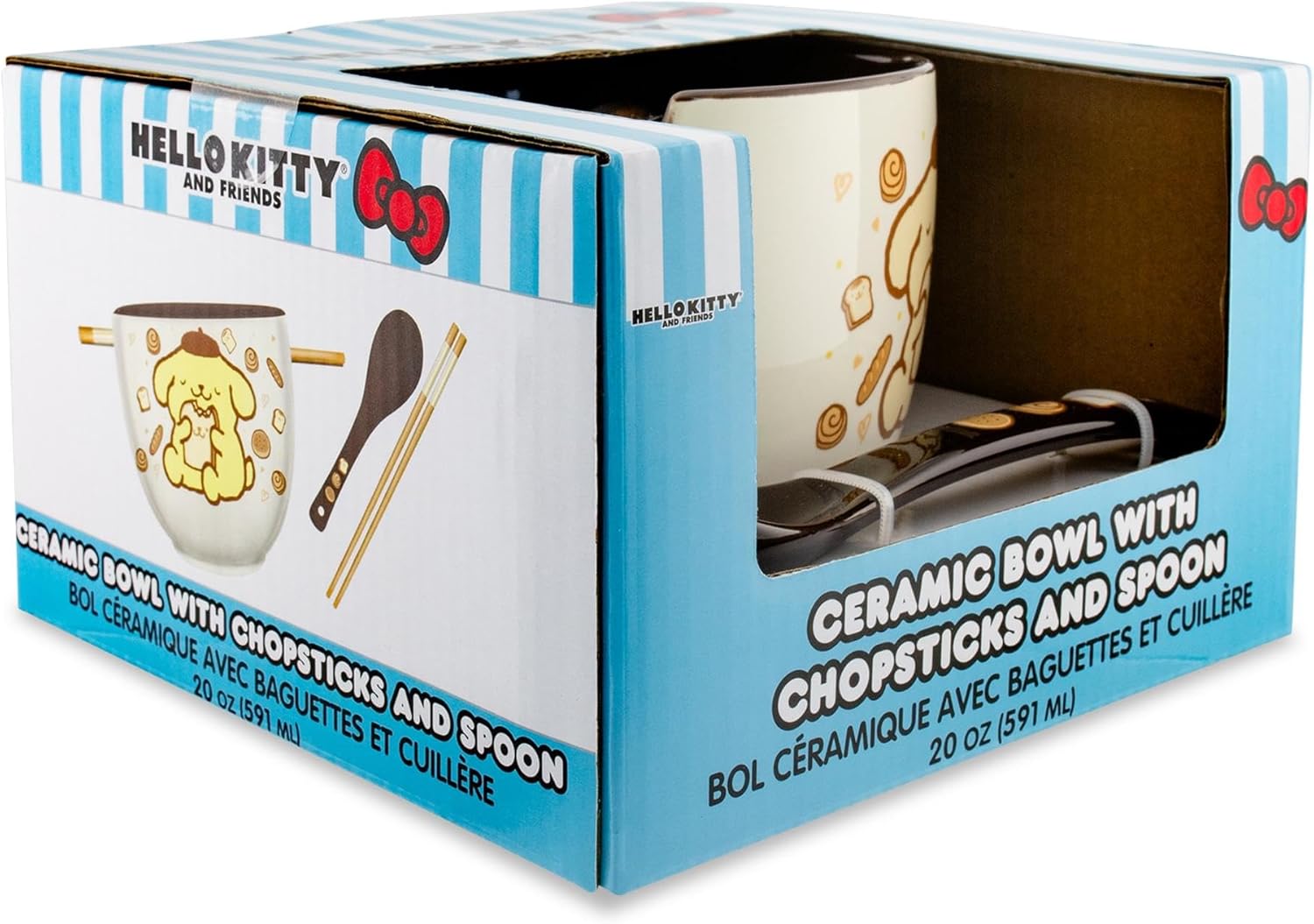 Sanrio Pompompurin 20-Ounce Ramen Bowl With Chopsticks and Spoon - Image 5