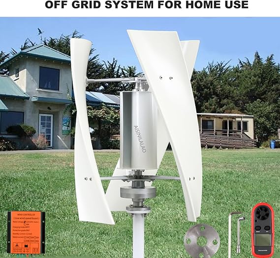 9000W Vertical Axis Wind Turbine Generator, 110V /220V Vertical Axis Wind Turbine for Outdoor Garden,3 Blades