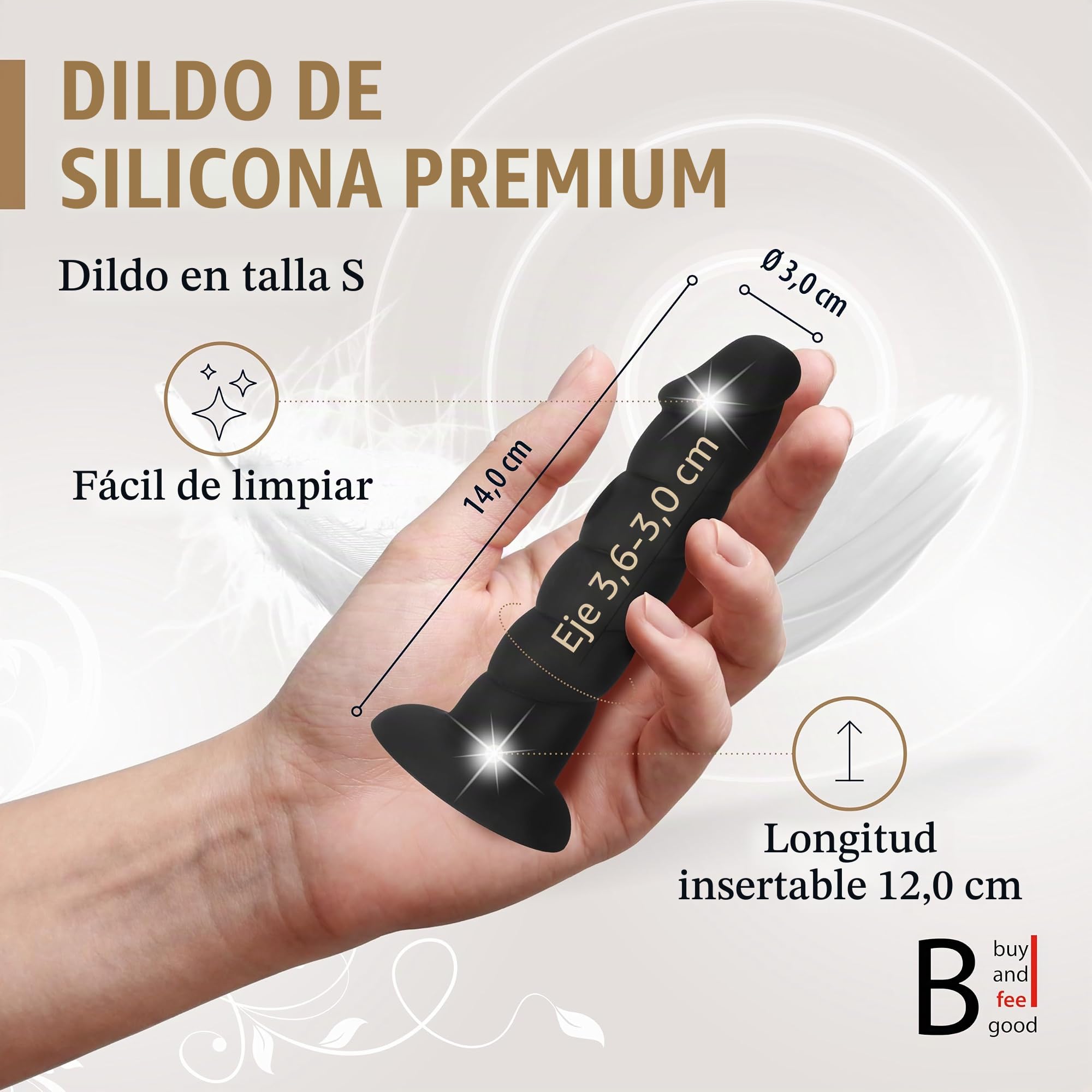 Consolador grande con correa de fijación, estilo arnés Strap-on de 14,0 cm, 17,0 cm o 21,0 cm, incl. sistema de cierre a presión para un fácil manejo, incluye consolador de silicona