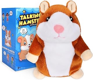 Hámster parlante repite lo que dices, animales interactivos de felpa suave, regalo de cumpleaños para niños de 3 a 8 años, juguete de peluche para mascotas