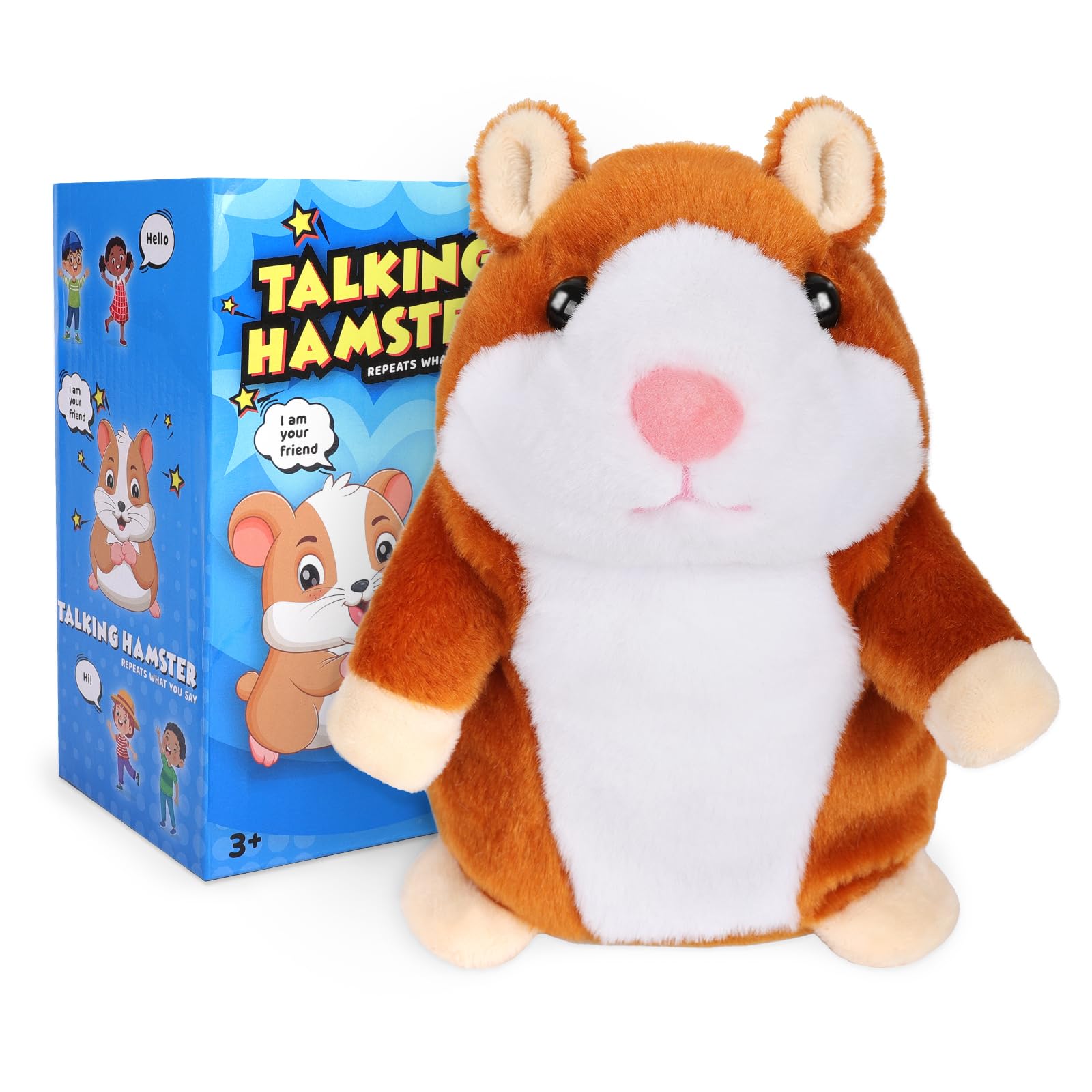 Toddler Toys Talking Hamster Repeats What You Say, Kids Interactive Stuffed Animal Plush Toys, Birthday Gift for 3-8 Year Old Girls Boys