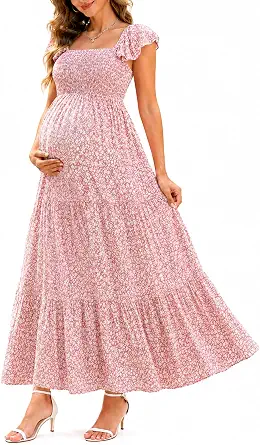 Pinup Fashion Maternity Baby Shower Dress Photoshoot Pregnancy Maxi Dress