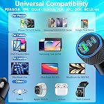 [Apple MFi Certified] iPhone 17 Car Charger, Rombica 3-Port 67W USB-C&USB-A Car Cigarette Lighter PD/QC Fast Car Charge with Type-C Braided Cord for iPhone 17/17 Pro Max/16 Pro/15/Galaxy S25/S24/Pixel