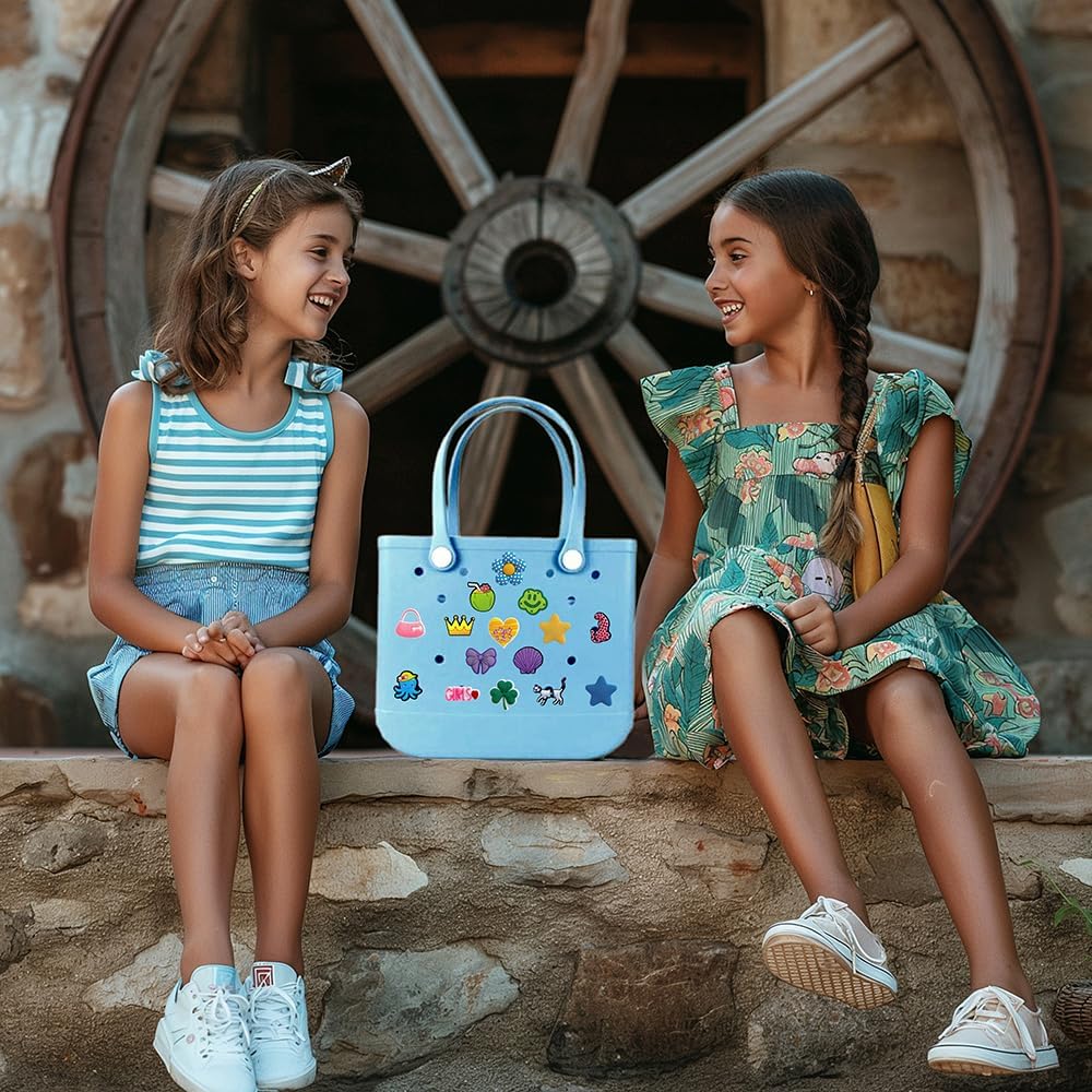 15 Charms for Bogg Bag - Colorful Rubber Inserts Set (Pink, Purple, Blue, Yellow, Green) - Compatible with Bogg Bag Accessories, Beach Bag Charms for Women & Girls (B1) - Image 5